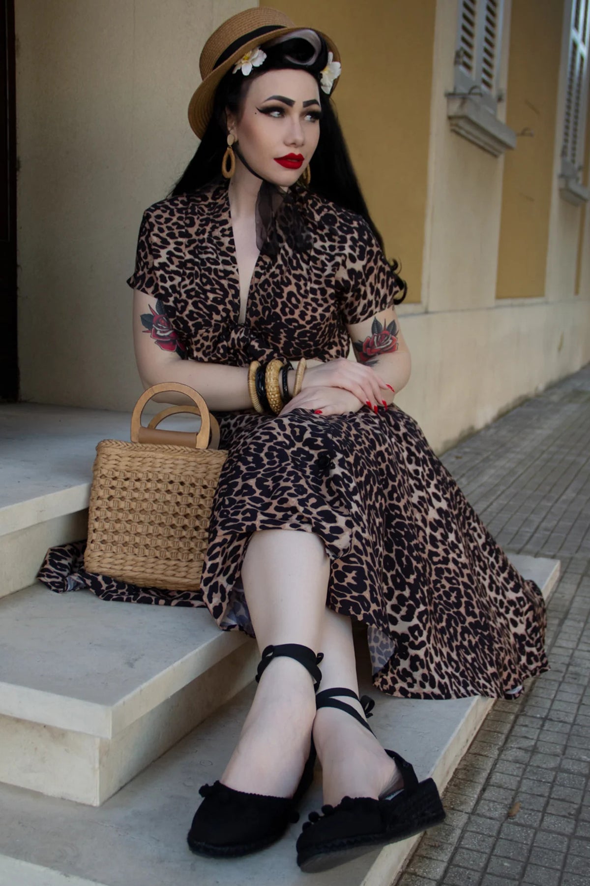 RocknRomance_BEVERLY_LEOPARD_Vintage_BUTTONED_50s_SWING_SKIRT_Rock_killer_kirsche_4