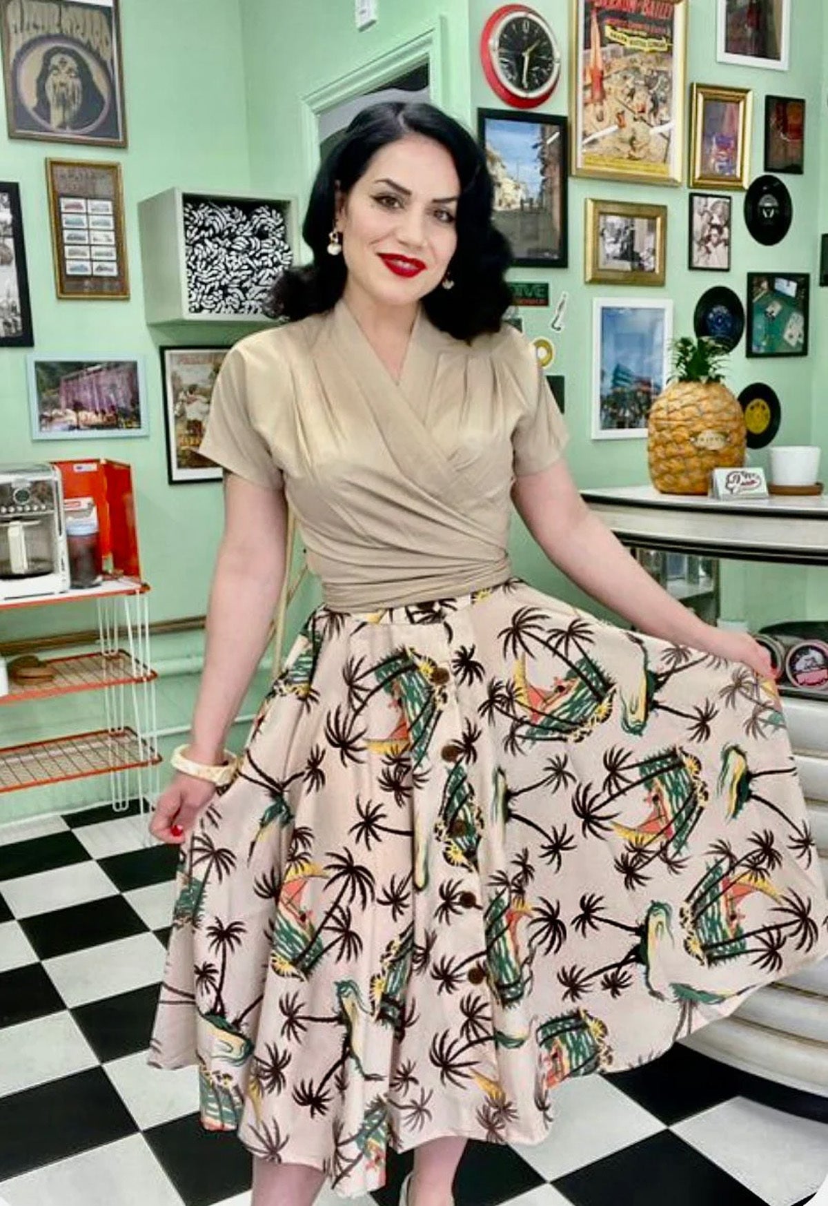 RocknRomance_BEVERLY_TAHITI_Print_Vintage_True_50s_Button_Front_SWING_SKIRT_Rock_-_Beige-2