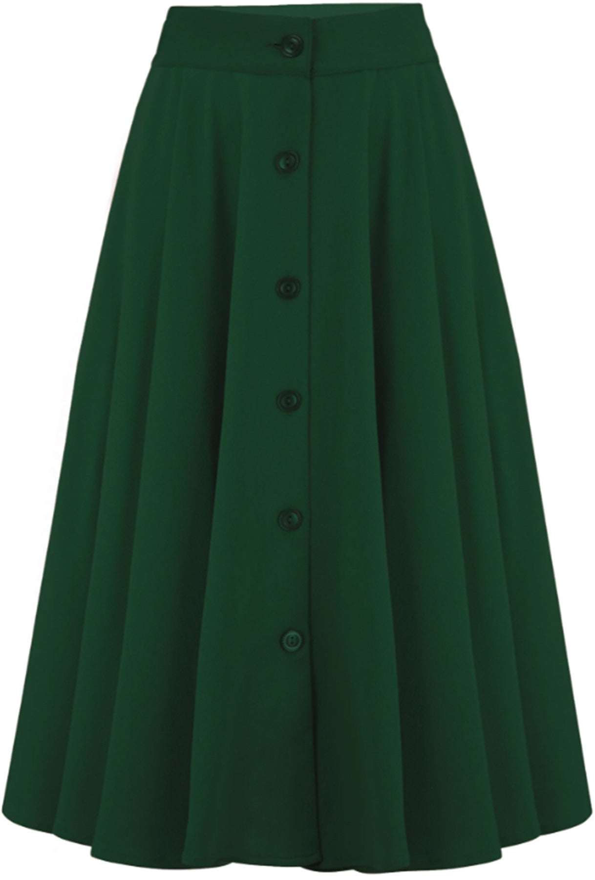 RocknRomance_BEVERLY_Vintage_BUTTON_FRONT_50s_SWING_SKIRT_Rock_Dunkelgruen_killer_kirschexnFktXkVFrmfV