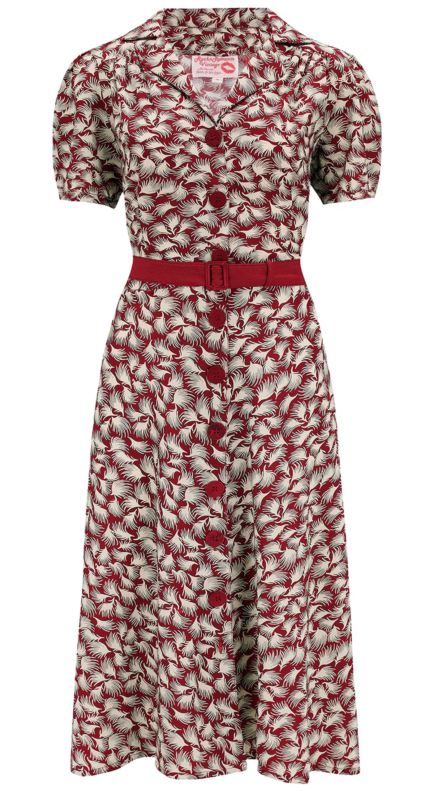 RocknRomance_CHARLENE_WHISP_PRINT_Vintage_A-Linie_50s_Dress_KLEID_-_Weinrot-Creme-1