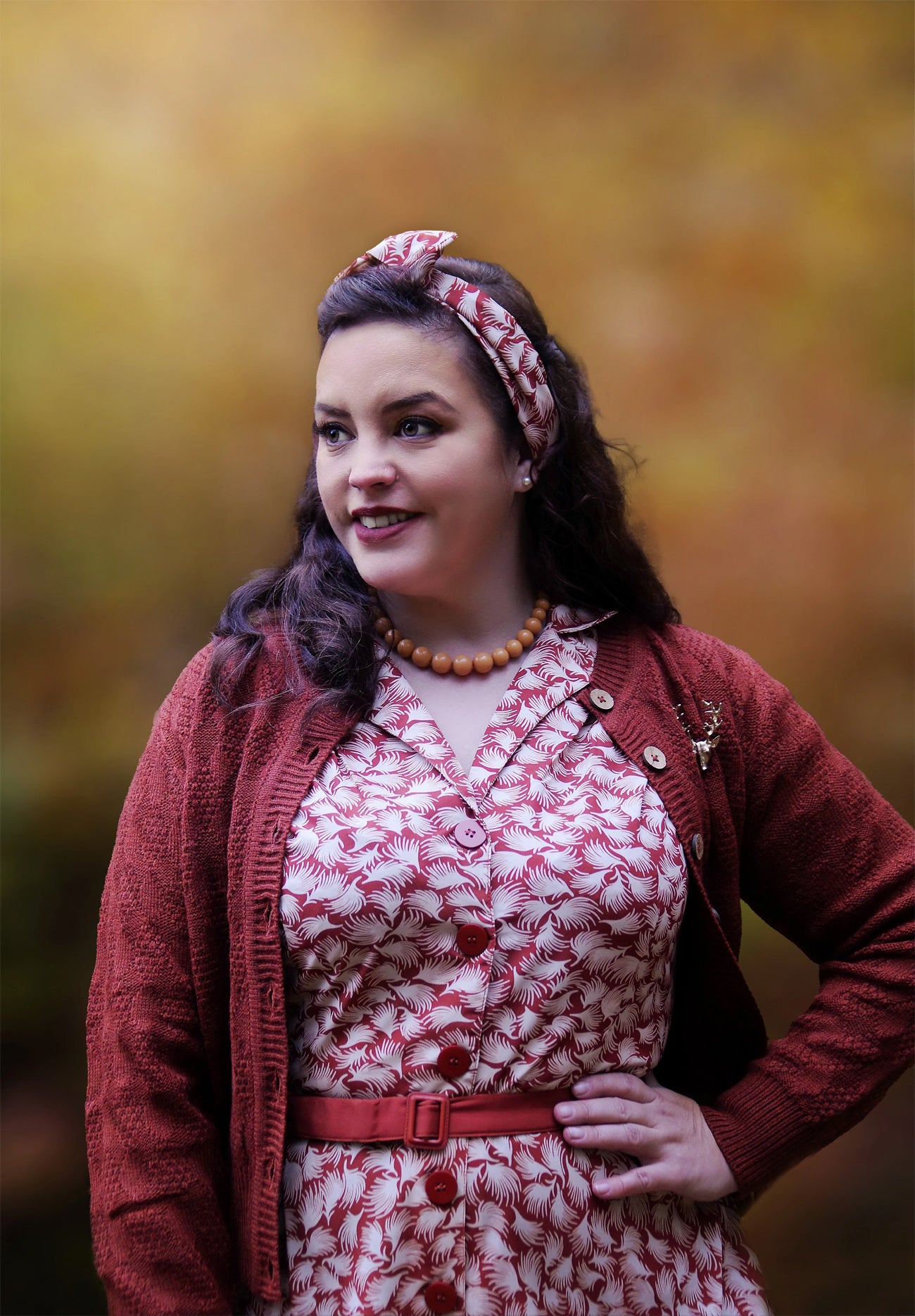 RocknRomance_CHARLENE_WHISP_PRINT_Vintage_A-Linie_50s_Dress_KLEID_-_Weinrot-Creme-3