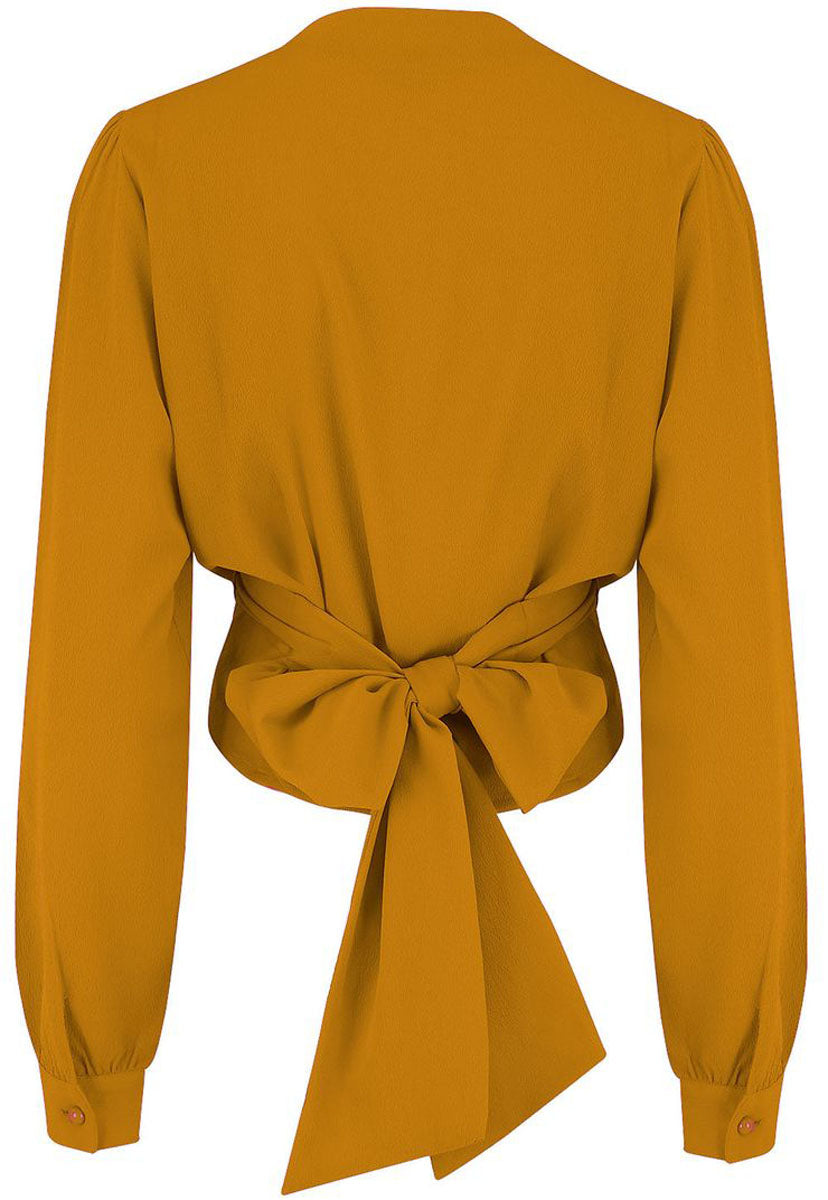 RocknRomance_DARLA_Vintage_PLAIN_Langarm_WRAP_Oberteil_BLUSE_Senfgelb_killer_kirsche_2BVVbauzqVwjiJ