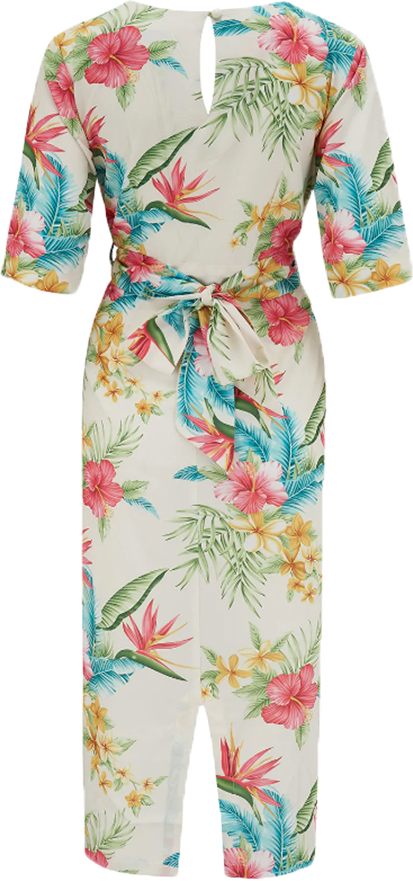 RocknRomance_EVELYN_HONOLULU_Tropical_50s_PENCIL_DRESS_Bleistiftkleid_Creme_Killer_Kirsche-2