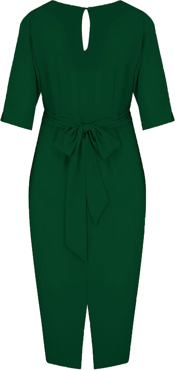 RocknRomance_EVELYN_VintageV-NECK_Kurzarm_PENCIL_DRESS_Bleistiftkleid_Gruen2