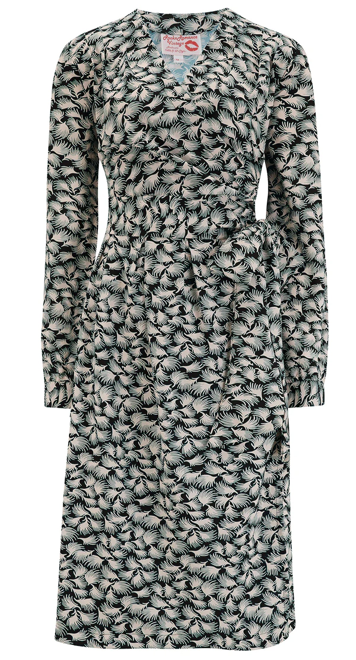 RocknRomance_EVIE_LONG_SLEEVE_WRAP_Vintage_Black_Whisp_Langarm_Pleated_A-LINIE_KLEID_Dress-1BReuXIaug5pfn