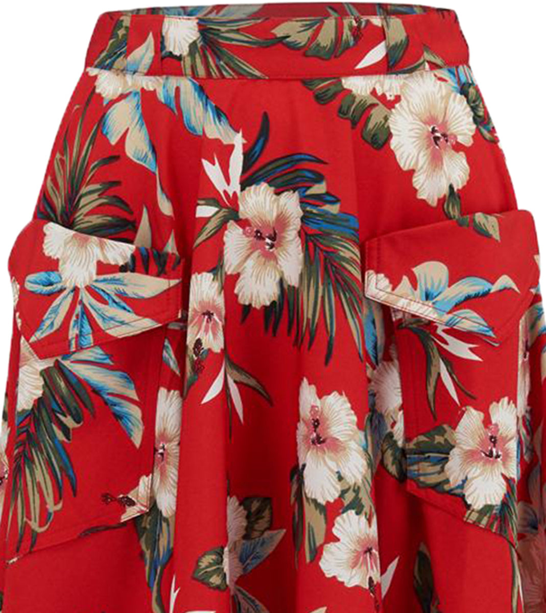 RocknRomance_HAWAIIAN_Tropical_HIBISKUS_Vintage_SWING_SKIRT_Rock_Rot_killer_kirsche