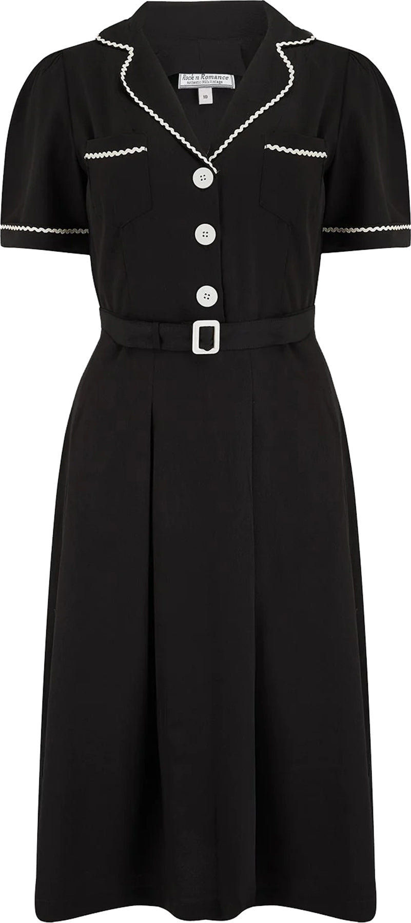 RocknRomance_KITTY_RIC-RAC_Vintage_Kurzarm_Shirtwaister_50s_KLEID_Dress_Schwarz_killer_kirscheUyxB6IVPAVO5j