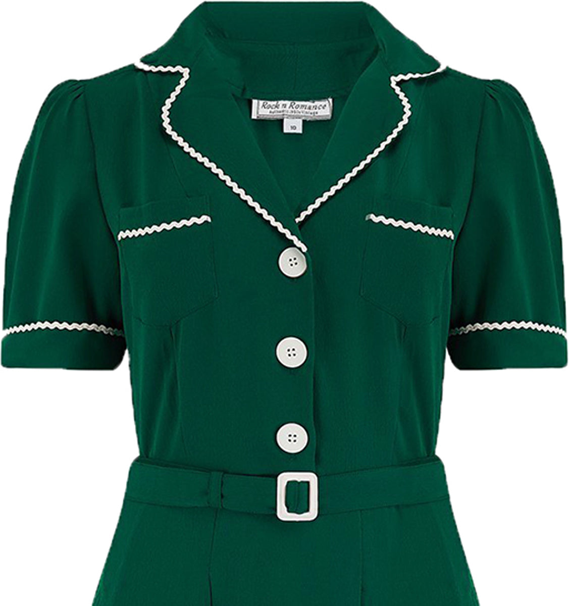RocknRomance_KITTY_Vintage_RIC-RAC_Kurzarm_Shirtwaister_50s_KLEID_Dress_Gruen_killer_kirsche_2