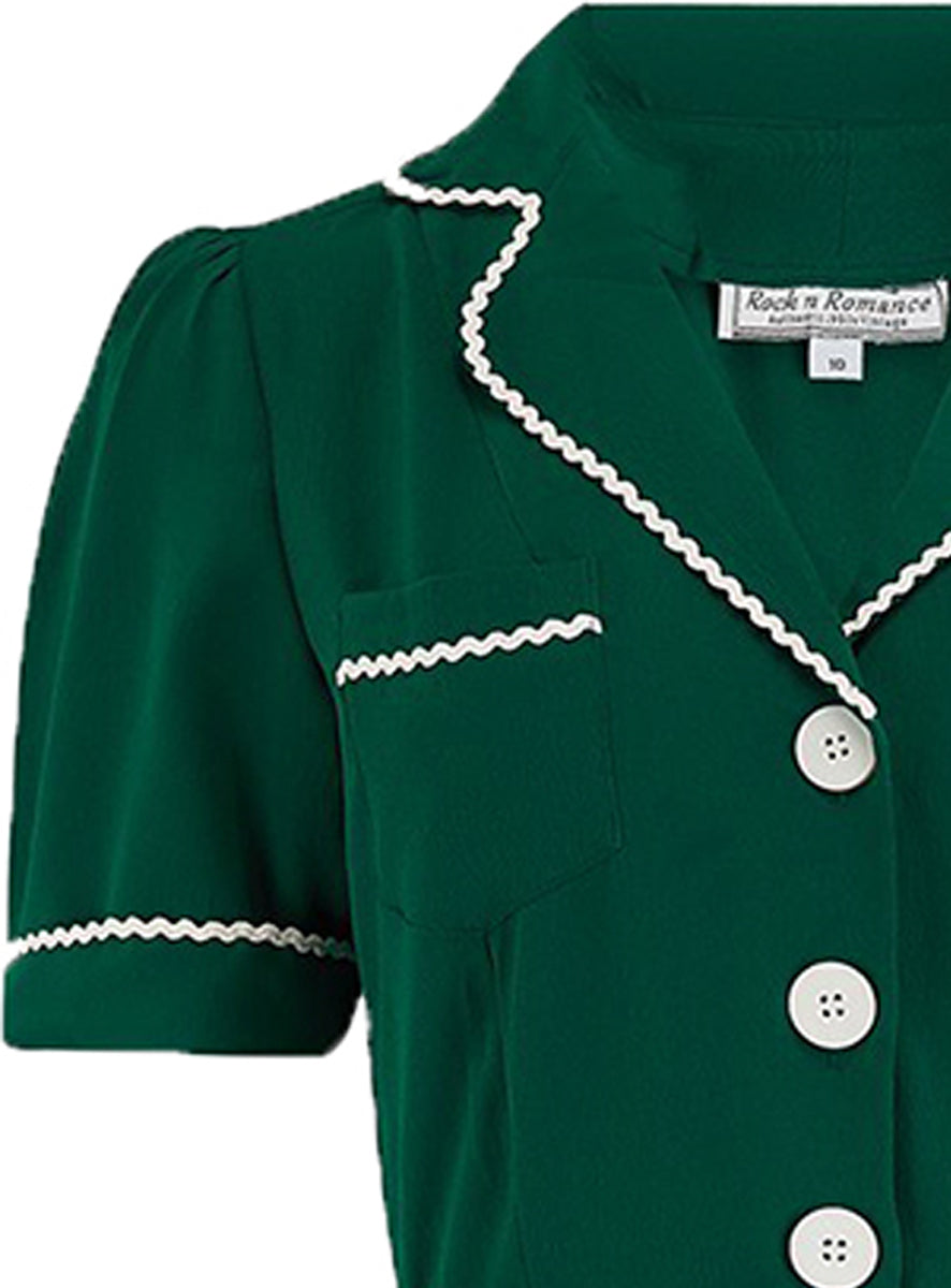 RocknRomance_KITTY_Vintage_RIC-RAC_Kurzarm_Shirtwaister_50s_KLEID_Dress_Gruen_killer_kirsche_3