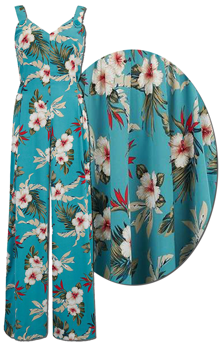 RocknRomance_LANA_Hawaiian_HIBISKUS_Long_Marlene_Overall_Jumpsuit_Tuerkis_killer_kirsche88FCjhIngy5OW