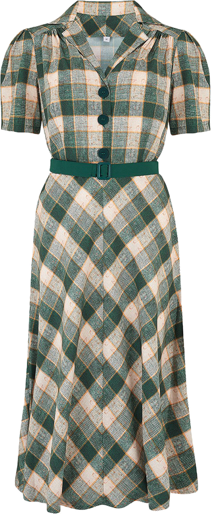 RocknRomance_LOLA_Vintage_KARO_Green_Check_KURZARM_Shirtwaister_50s_KLEID_Dress_kille_kirsche6lmUfdXcbnPJD