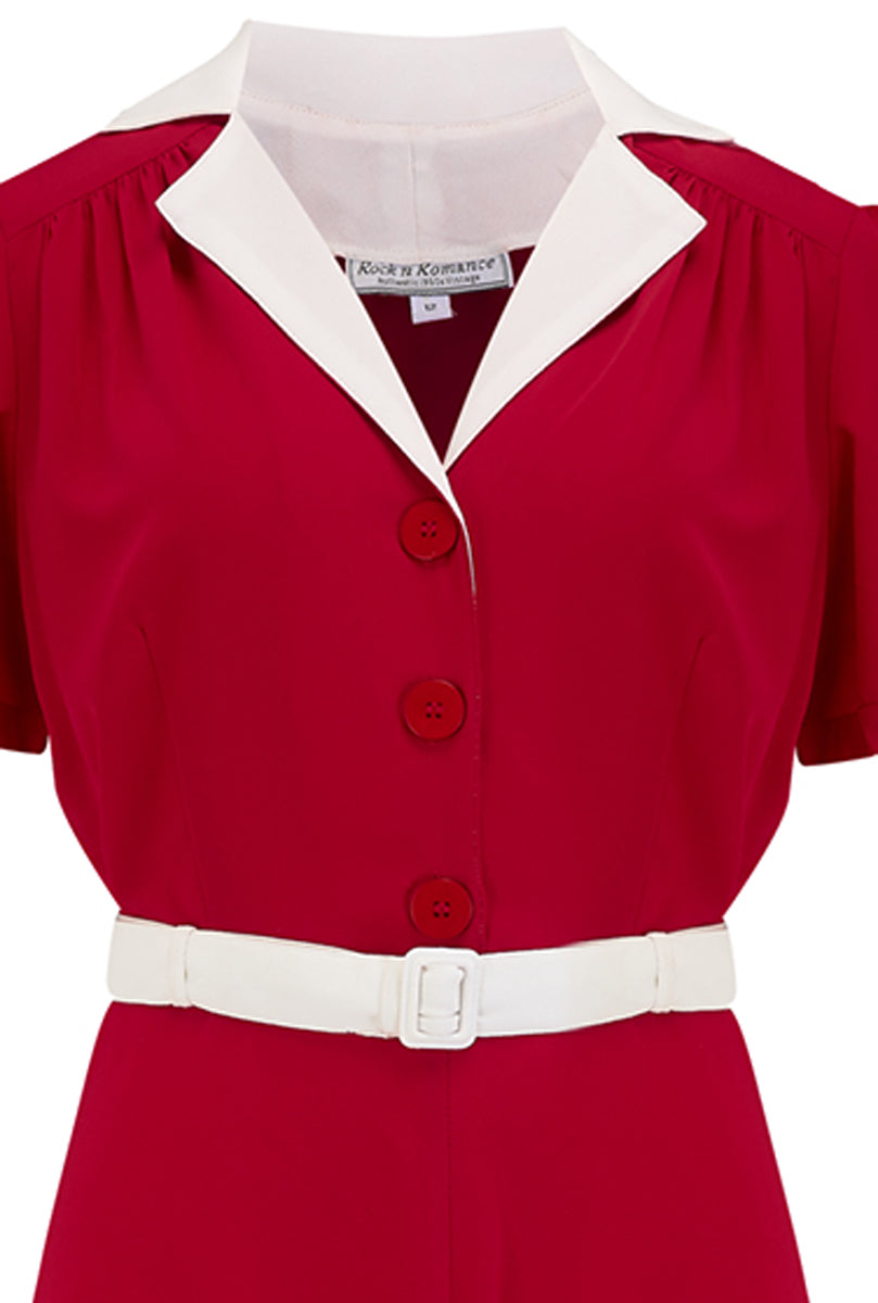 RocknRomance_LOLA_Vintage_V-NECK_Kurzarm_Shirtwaister_Dress_KLEID_Rot_killer_kirsche_1hY33LwSMFtXTV