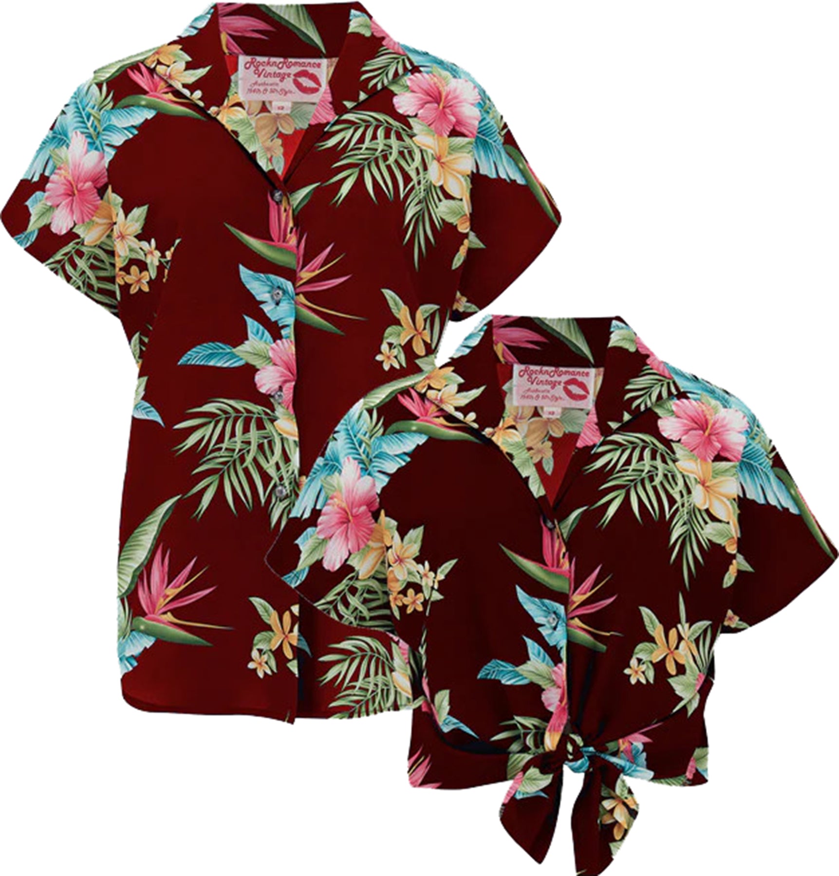 RocknRomance_MARIA_HONOLULU_Tropical_Authentic_1950s_TIE_UP_BLUSE_Blouse_Weinrot_4_-2Hu6L18nsfReQb