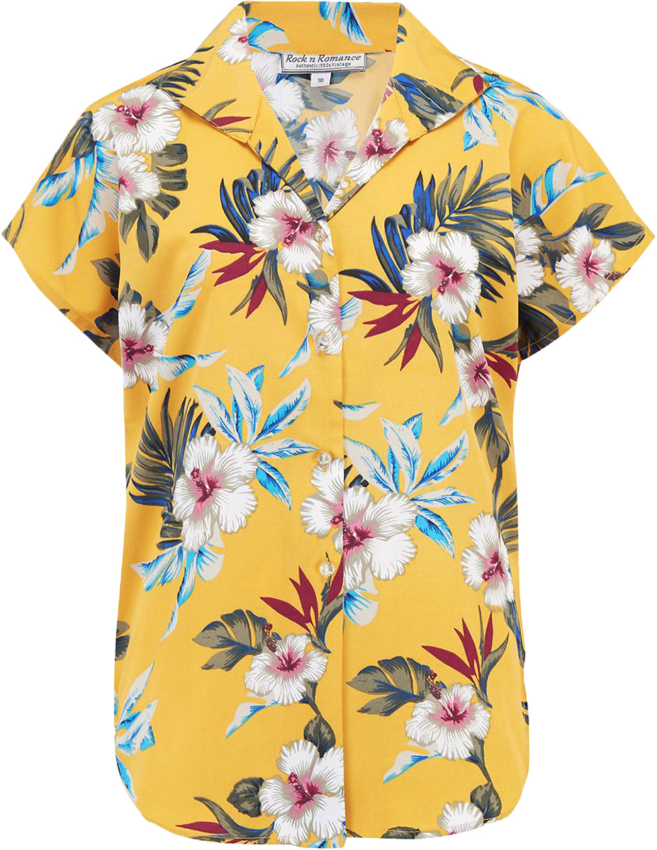 RocknRomance_MARIA_Hawaii_HIBISKUS_Kurzarm_TIE_UP_Oberteil_BLUSE_Gelb-2_KopiesjICmMrikudkk