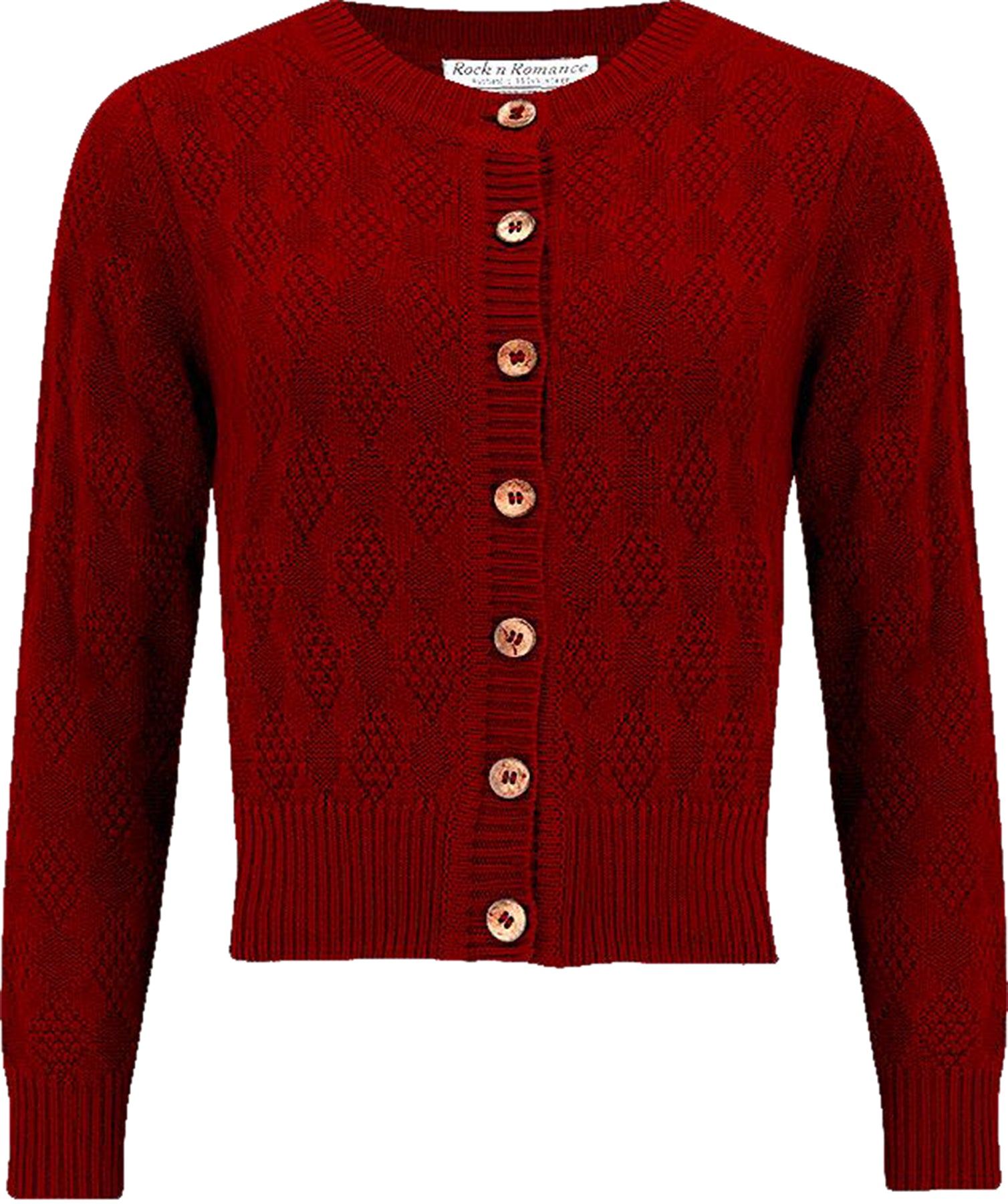 RocknRomance_SANDRA_40s_DIAMOND_KNIT_Langarm_50s_CARDIGAN_Strickjacke_Rot_Killer_Kirsche-1BKVmryV3SgcZu