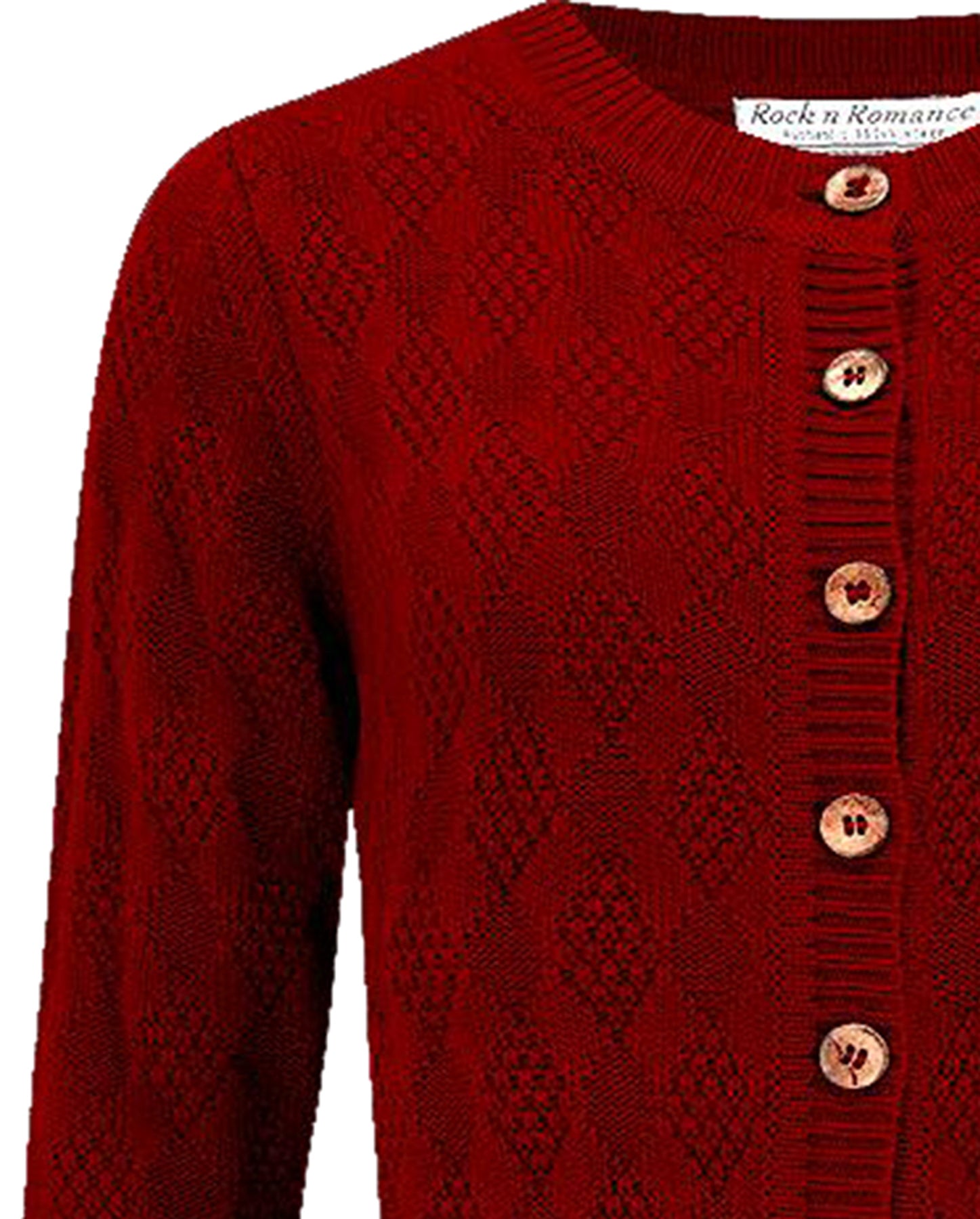 RocknRomance_SANDRA_40s_DIAMOND_KNIT_Langarm_50s_CARDIGAN_Strickjacke_Rot_Killer_Kirsche-_2