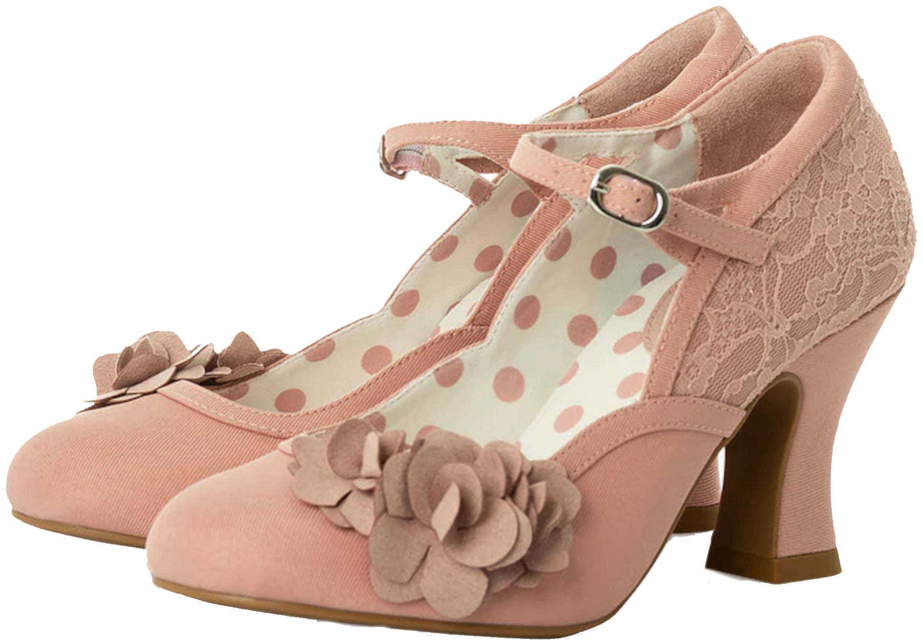Ruby_Shoo_LYNN_Vintage_FLORAL_LACE_Spitze_Blumen_Riemchen_50s_PUMPS_-_Dusty_Pink
