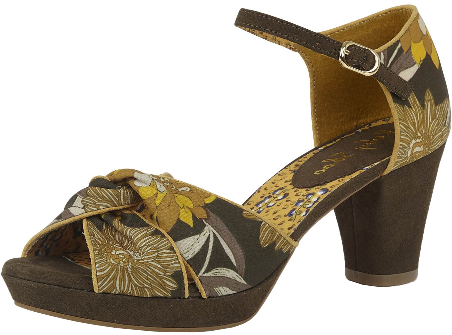 Ruby_Shoo_XANTHE_Vintage_FLORAL_Blumen_Riemchen_SANDAL_Pumps_Olive_killer_kirsche