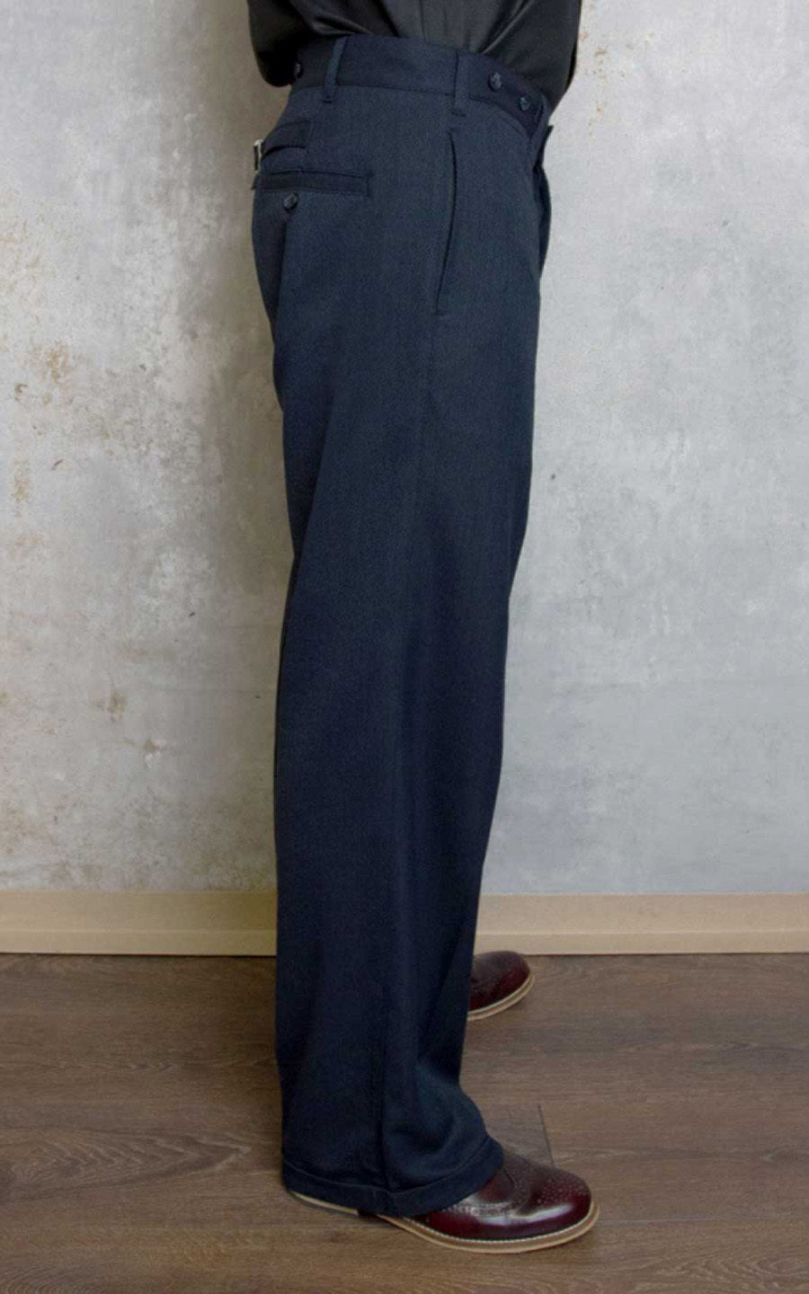 Rumble59_BLUE_HERRINGBONE_Vintage_LOOSE_FIT_Pants_CINCHBACK_Trousers_Hose_Dunkelblau-288uB2K4CU8UQE