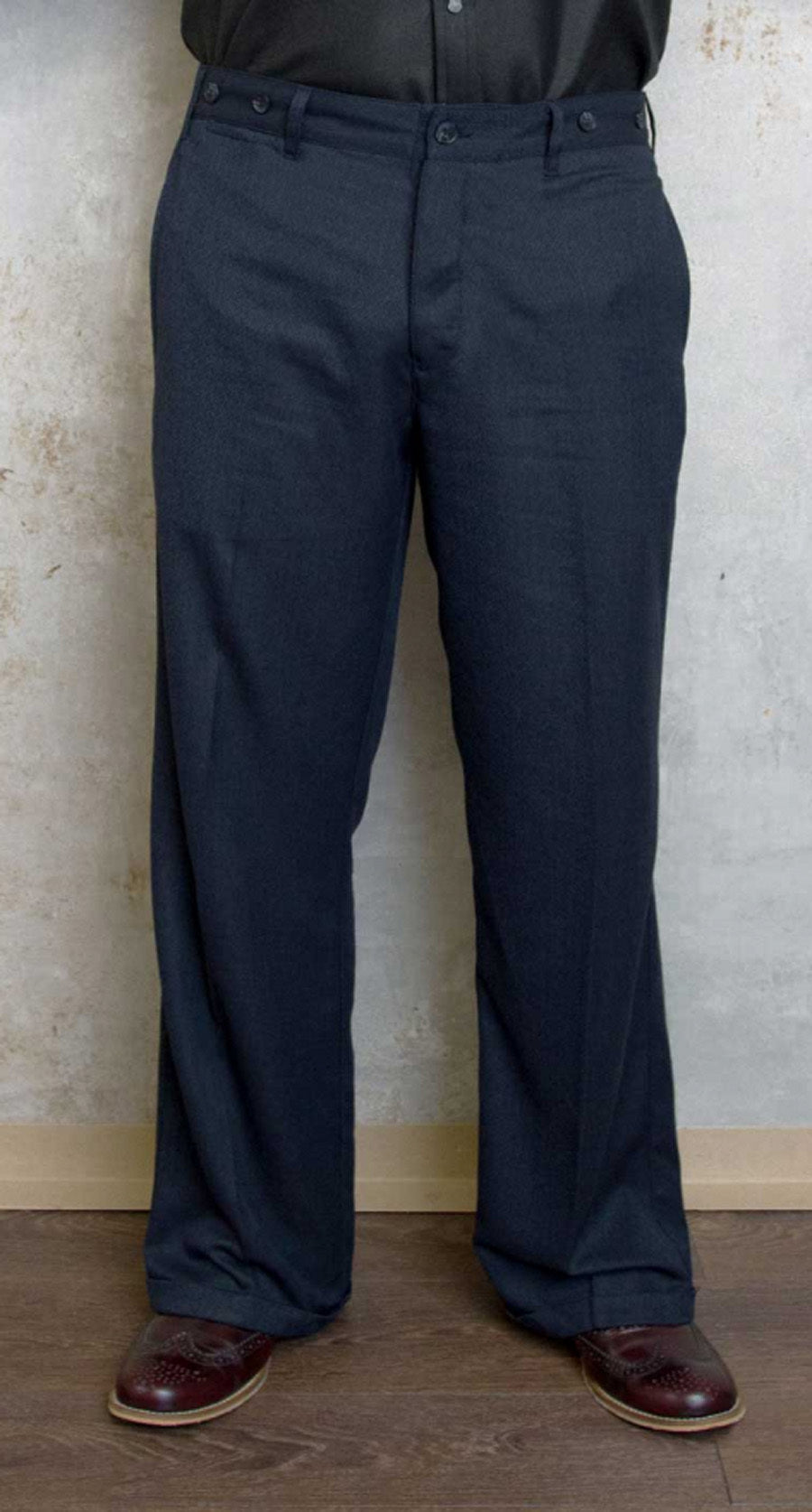 Rumble59_BLUE_HERRINGBONE_Vintage_LOOSE_FIT_Pants_CINCHBACK_Trousers_Hose_Dunkelblau-4LShne7yK6aWdW