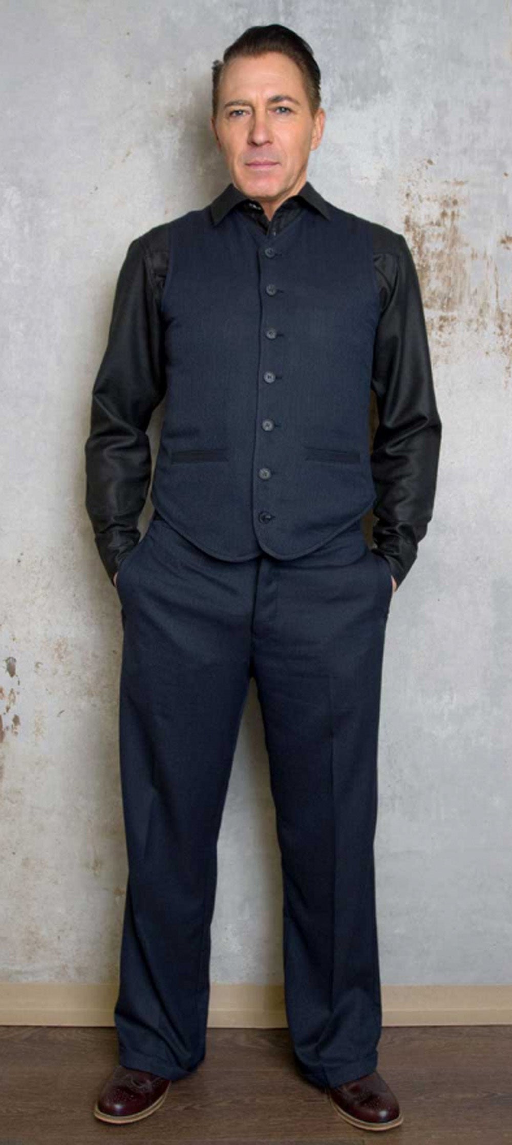Rumble59_BLUE_HERRINGBONE_Vintage_LOOSE_FIT_Pants_CINCHBACK_Trousers_Hose_Dunkelblau-5JuCVCjgEXjA8o