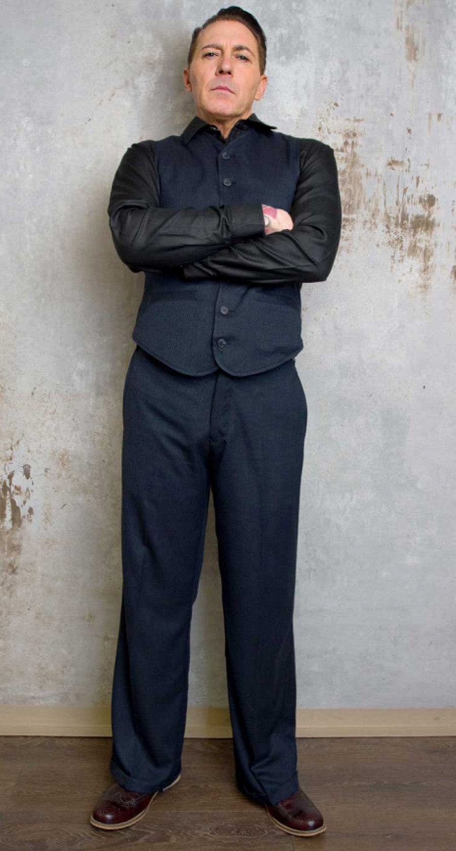 Rumble59_BLUE_HERRINGBONE_Vintage_Long_Island_CINCHBACK_V-Neck_Waistcoat_WESTE_Vest-4