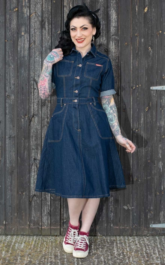 Rumble_59_ROCKING_ROSIE_Kurzarm_DENIM_Jeans_SWING_DRESS_Hemdkleid_killer_kirsche_3TXSD1lgxwgGQZ
