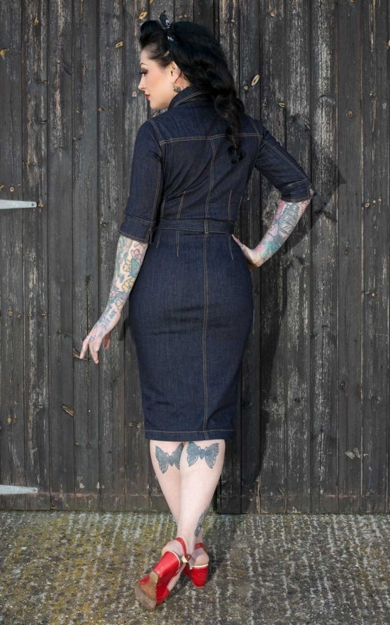 Rumble_59_SECOND_SKIN_Kurzarm_DENIM_Jeans_Pencil_DRESS_Hemdkleid_killer_kirsche_4uiEi8aLaAOpA6