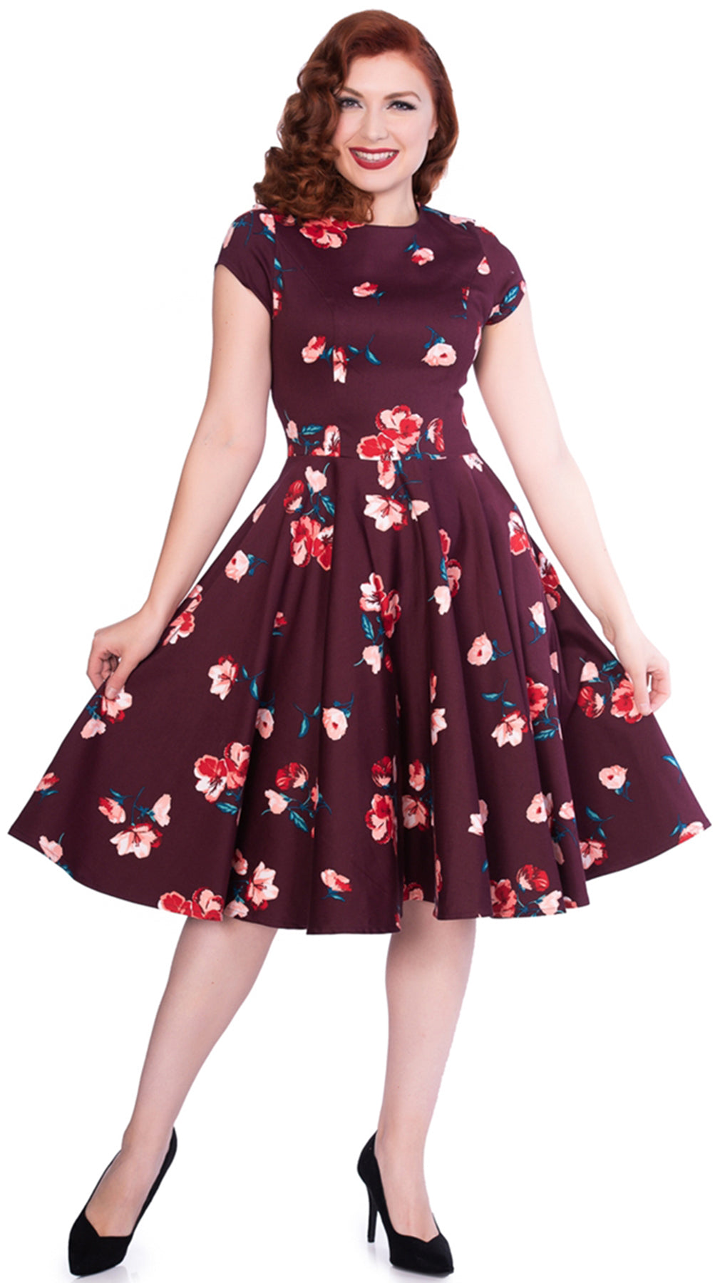 Sheen_ABIGAIL_Vintage_Floral_FLOWER_Blumen_Kurzarm_50s_SWING_DRESS_Kleid_Killer_Kirsche-1cgiEoLRj9iQoL