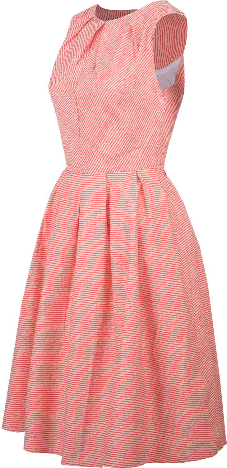 Sheen_BREEZE_Vintage_STRIPED_Streifen_50s_SWING_DRESS_Kleid_Lachs-3