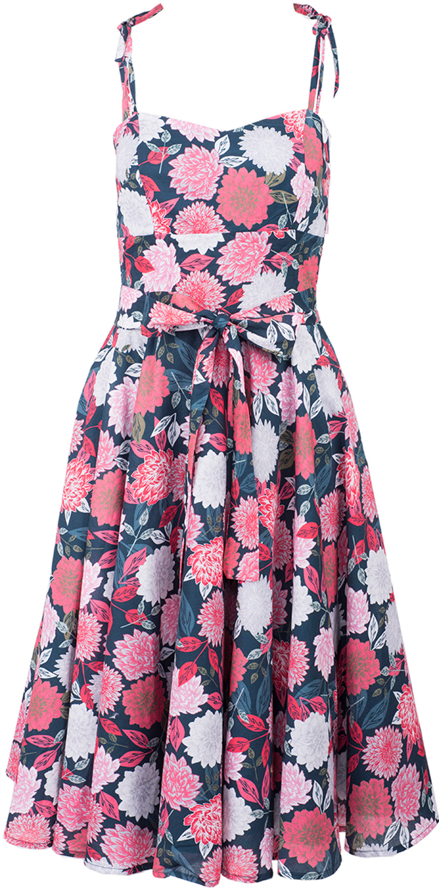 Sheen_DENA_Vintage_BLUMEN_Floral_Spaghettitraeger_SWING_Dress_Kleid_killer_kirsche