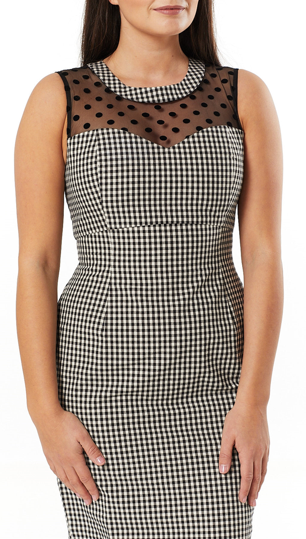Sheen_ERIKA_Vintage_GINGHAM_Polka_Dot_MESH_Sweetheart_PENCIL_Dress_Bleistiftkleid_killer_kirsche2