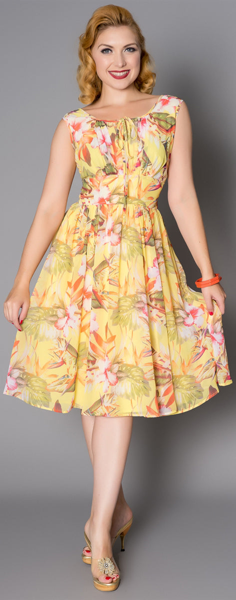 Sheen_GIJNA_Vintage_TROPICAL_Hibiscus_Flower_Chiffon_SWING_Dress_Kleid-1oaAzG5JWB8OJ5