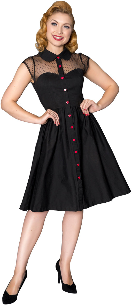 Sheen_HEART_Vintage_Polka_Dot_MESH_Button_Collar_SWING_Dress_Kleid-1