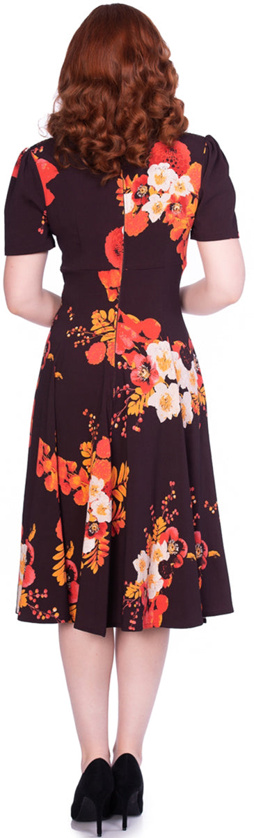 Sheen_IZZY_Vintage_BLUMEN_Floral_Kurzarm_V-Neck_SWING_Dress_Kleid-39PSFEYP5Ae2hI