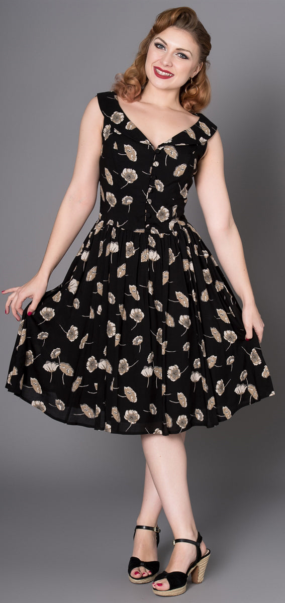 Sheen_MIJA_Vintage_Mohn_FLOWER_Floral_Buttoned_SWING_Dress_Kleid-10Ka2kiEsZb9j2