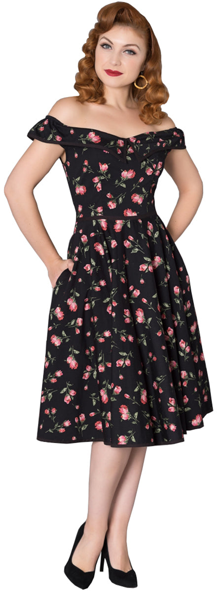 Sheen_NATASHA_Vintage_FLOWER_Blumen_Carmen_Retro_SWING_Dress_Kleid-1