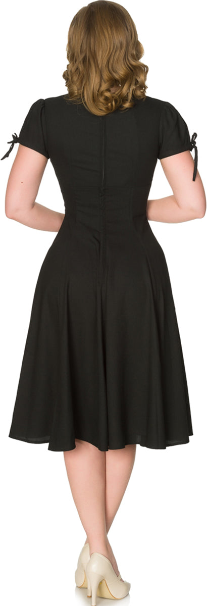 Sheen_NOA_Vintage_FLORAL_EMBROIDERY_Kurzarm_SWING_Dress_Kleid_Schwarz-3ZGR3jGLQQpd7Y