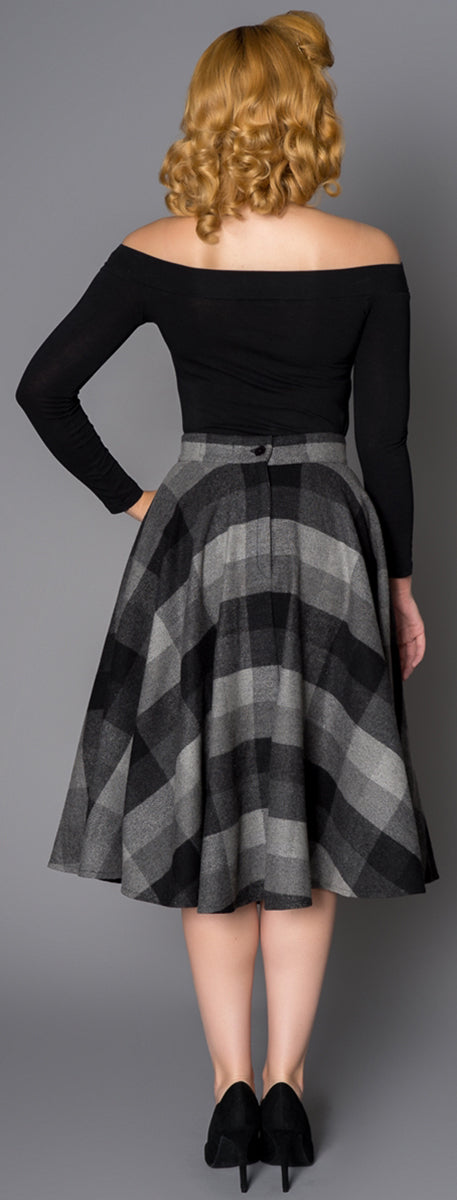 Sheen_SOPHIE_Vintage_CHECK_Karo_Swing_Skirt_TELLERROCK_Grau-2