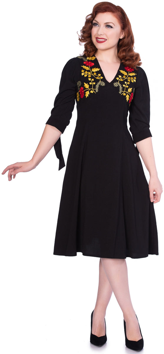 Sheen_TIFFANY_Vintage_FLORAL_EMBROIDERY_Blumen_V-Neck_Dress_Kleid-1