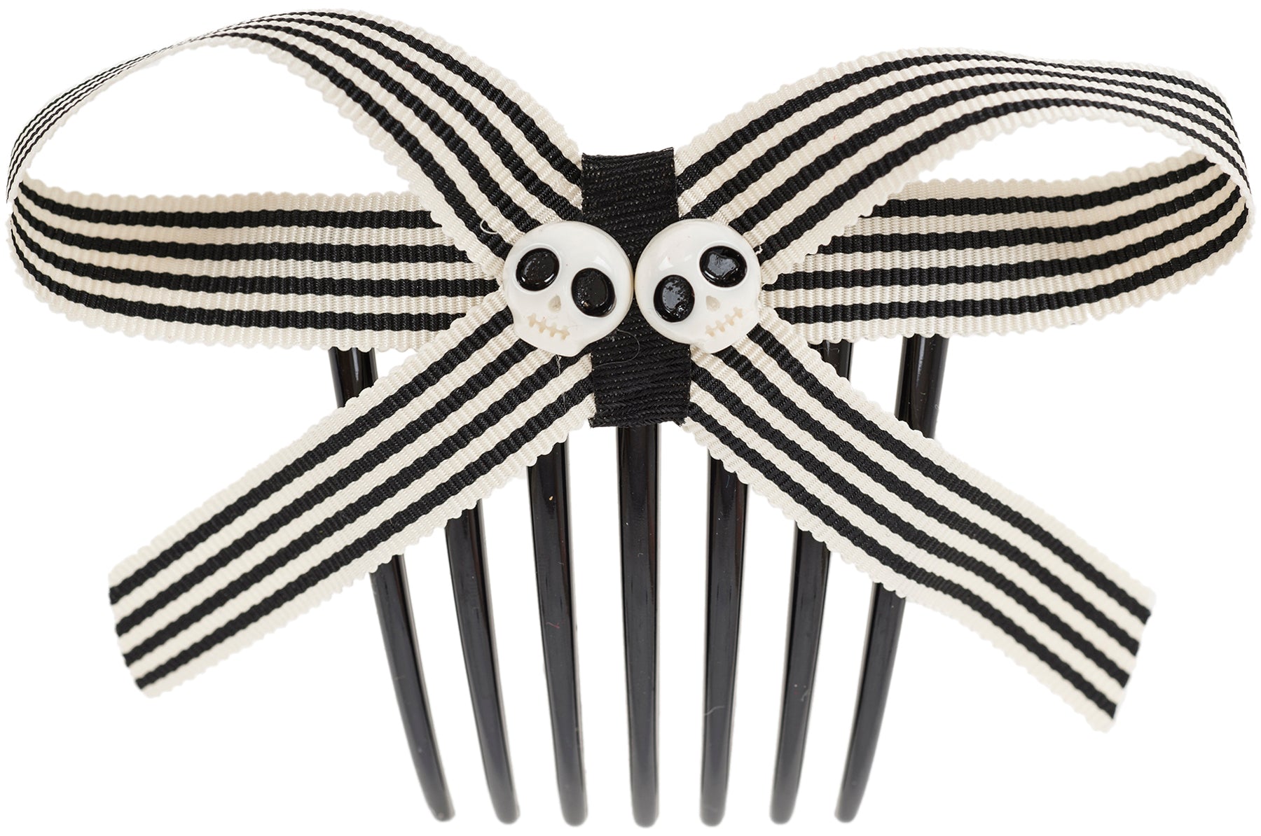 Striped_SKULL_Totenkopf_Bow_Schleifen_HAARKAMM_Hair_Comb_killer_kirsche