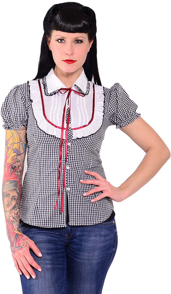 Suesse_50s_PEPITA_Vintage_SCOT_Puff_Sleeve_BLUSE_schwarz_killer_kirsche
