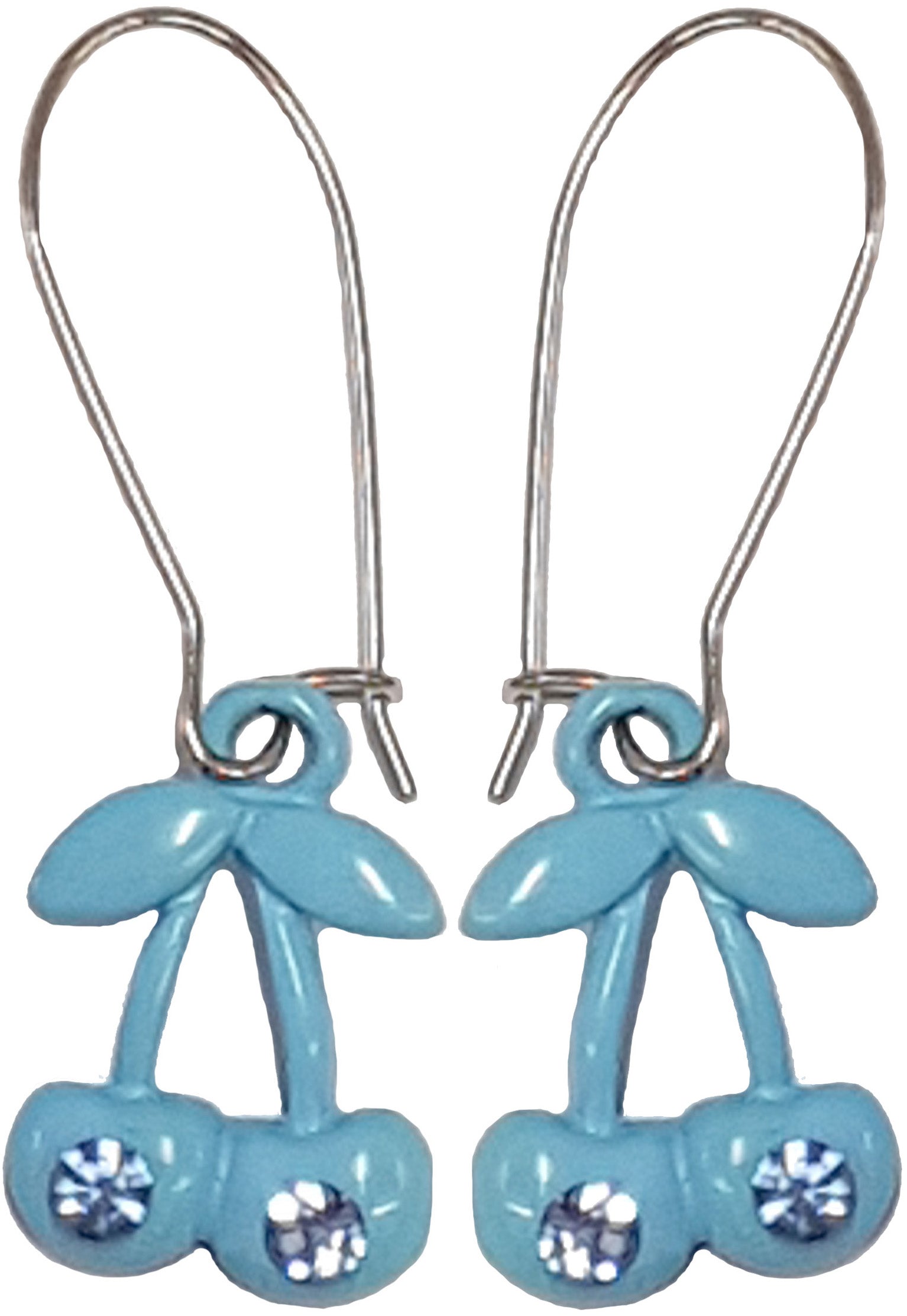 Suesse_Fifties_CHERRY_Kirschen_Strass_OHRHaeNGER_blau