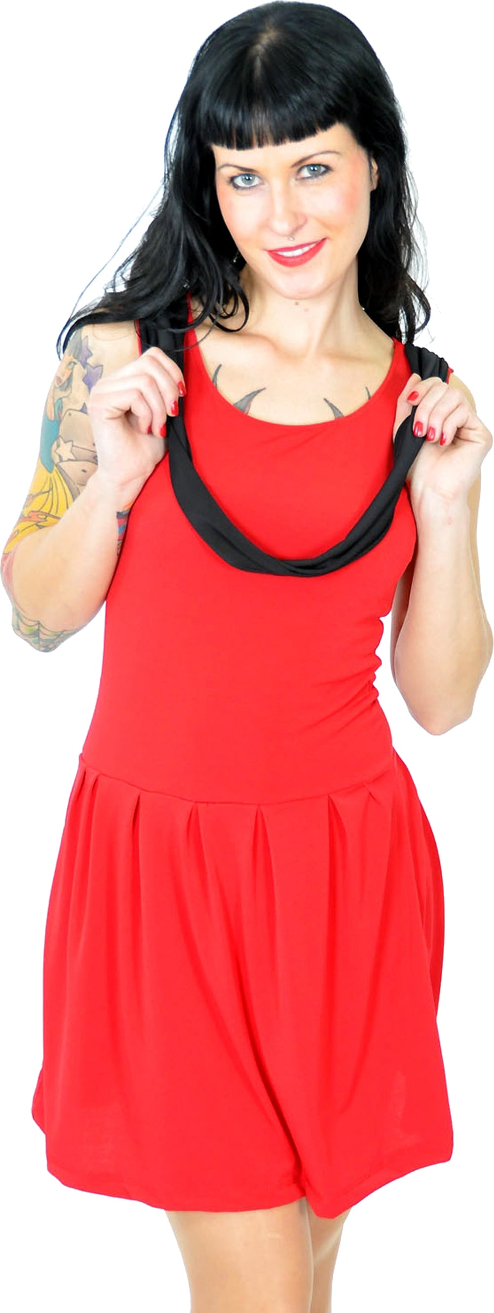 Suesses_PIN_UP_Vintage_TRaeGERKLEID_mit_Zierschal_-_Rot