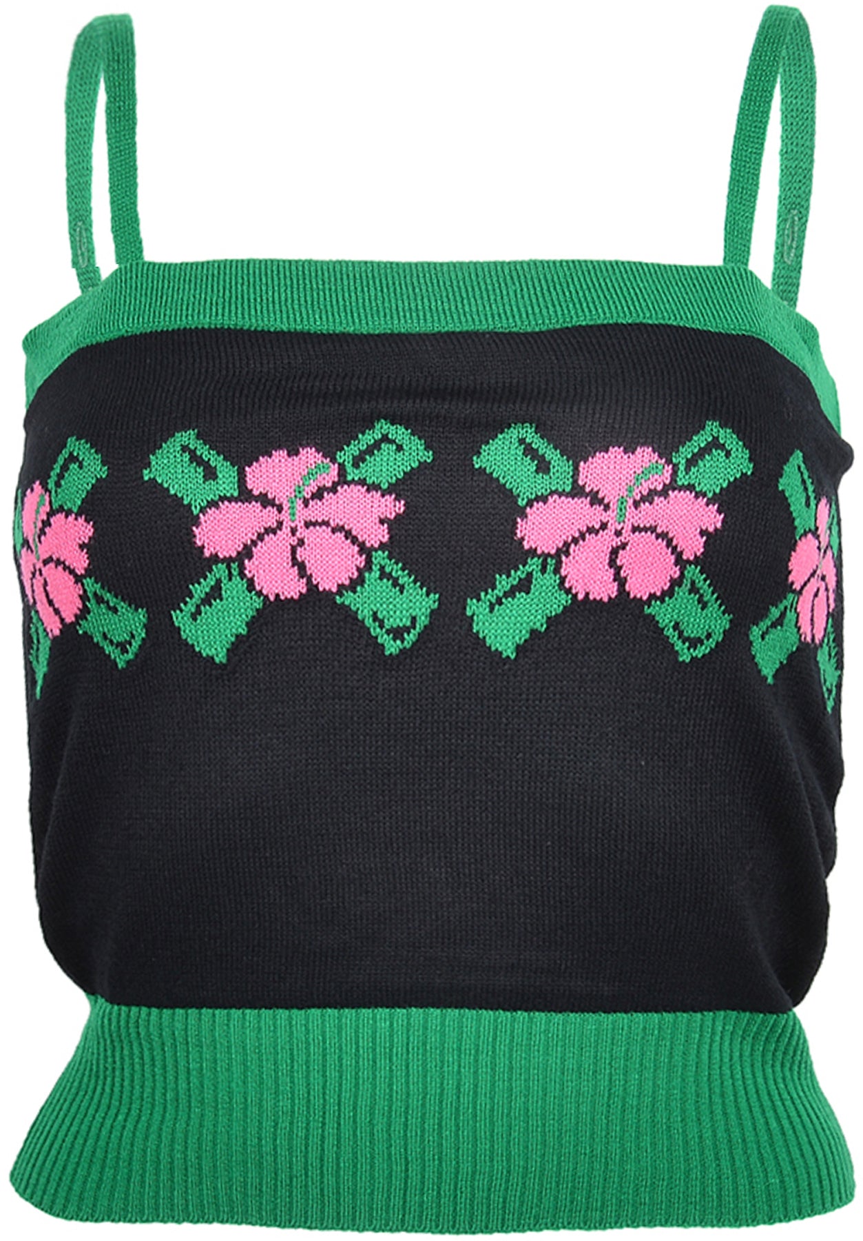 TIKI_Flower_BAMBOO_Bones_Hibiscus_Knitwear_TUBE_TOP_killer_kirscheZMNtlnTtiLdez