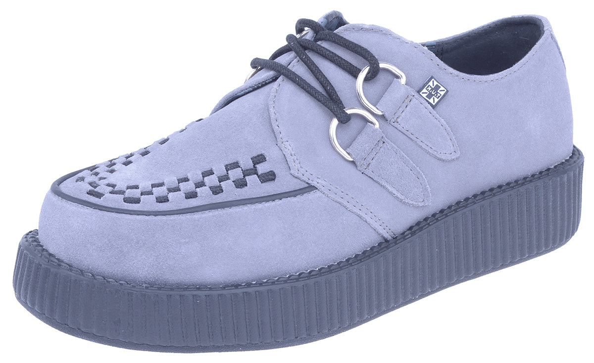 TUK_Black_SUEDE_Wildleder_Interlace_Round_Toe_Creeper_Sneakers_Schuhe_grau