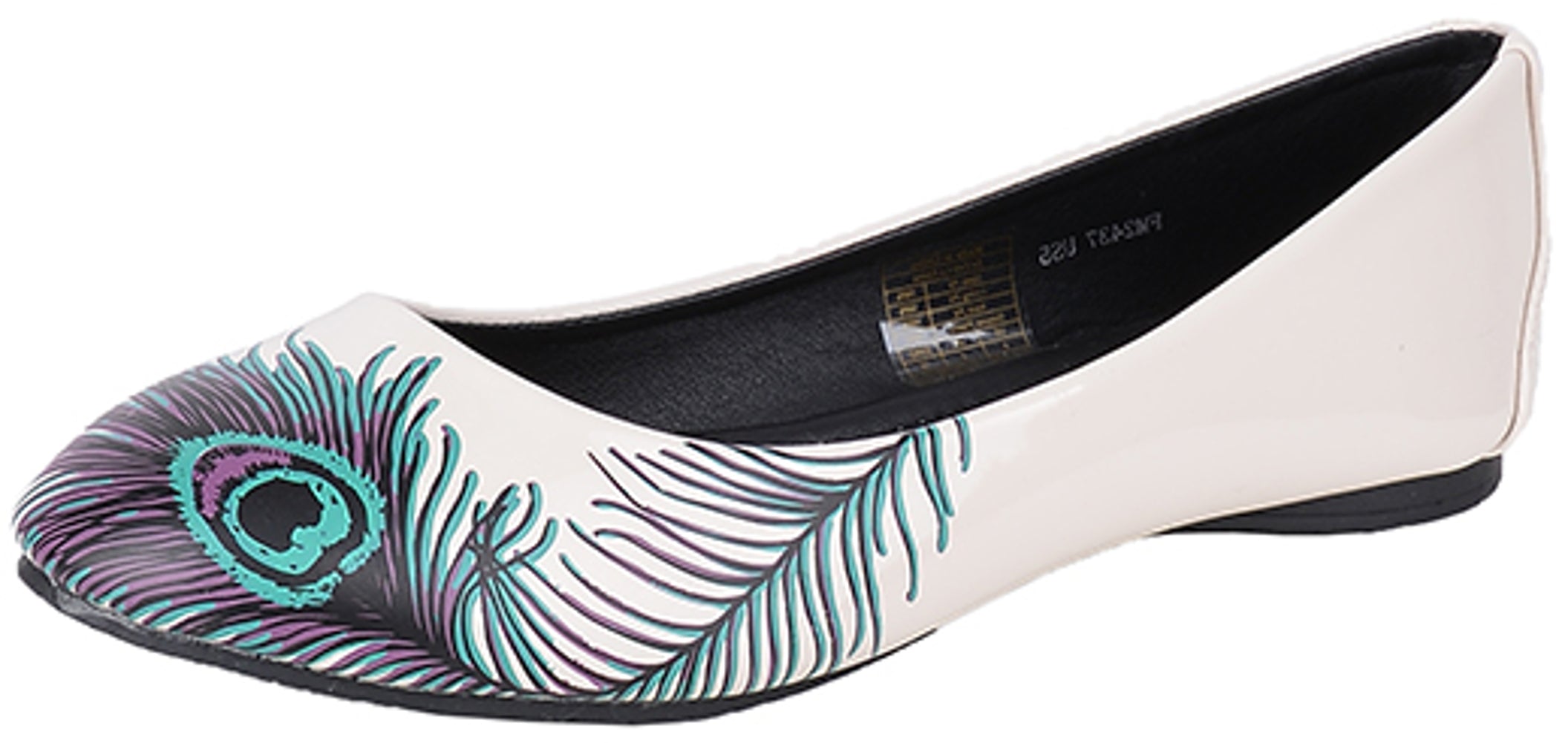 TUK_Peacock_FEATHER_Femme_Feder_Flat_Ballerinas_-_Weiss