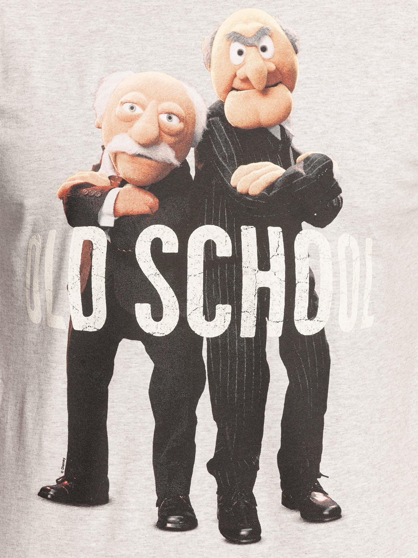 The_Muppets_WALDORF_STATLER_Oldschool_Motiv_RUNDHALS_Kurzarm_Herren_T-SHIRT_-_Grau_killer_kirsche_4