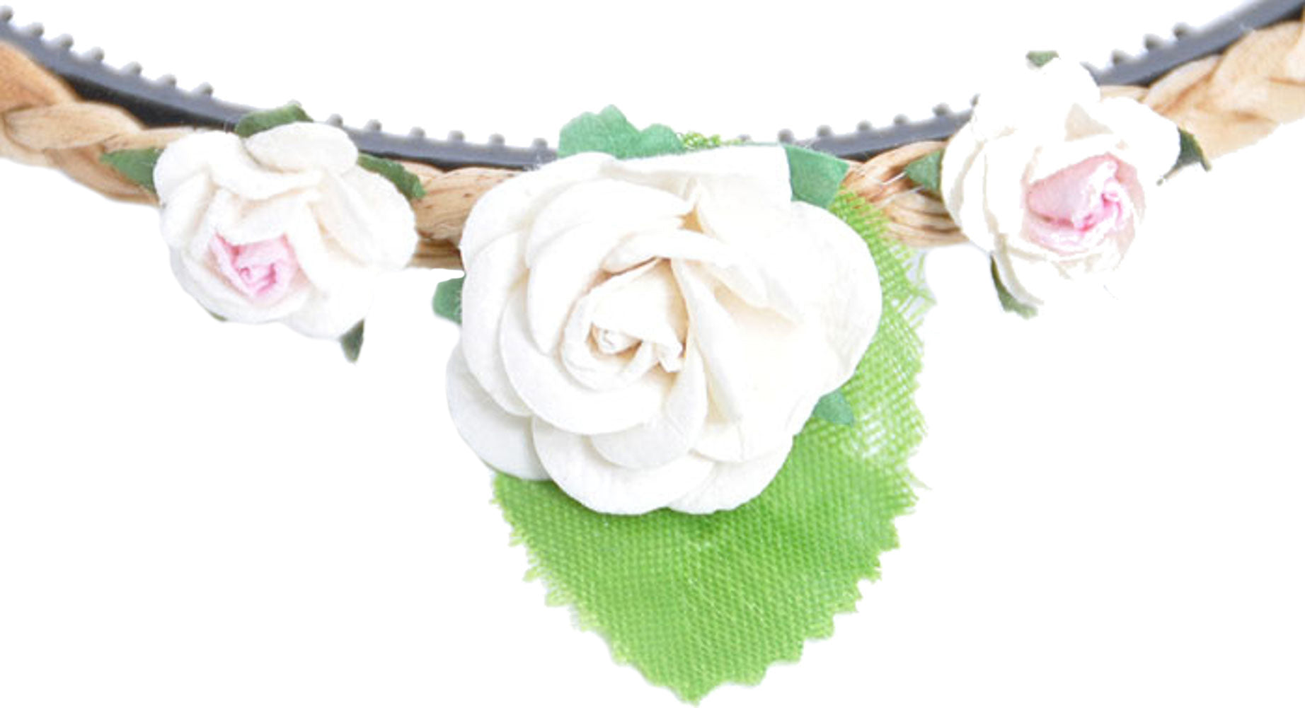Three_ROSES_Rosen_VINTAGE_Flecht_Tiki_Haarreif_weiss