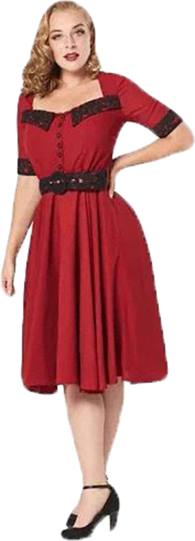 Timeless_London_RUBY_50s_TWO-TONE_Lace_SPITZE_Kurzarm_SWING_DRESS_Kleid_killer_kirschecCpPoAisElEfN
